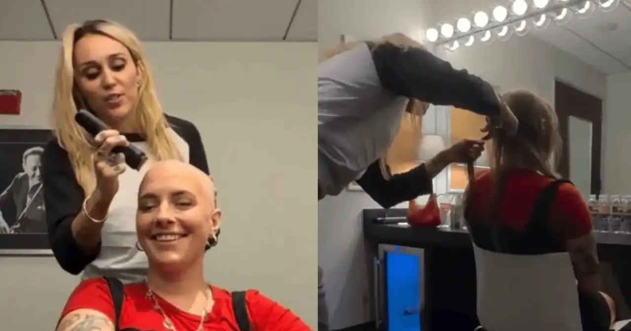 Fã com câncer pede que Miley Cyrus raspe seu cabelo antes de show